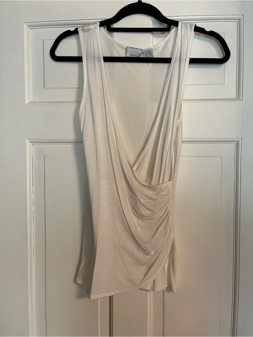 Spiegel Draped Sleeveless Tank Top in Off-White